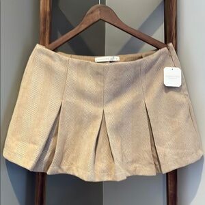 Altar’d State Tan Pleated Skirt w/shorts underneath